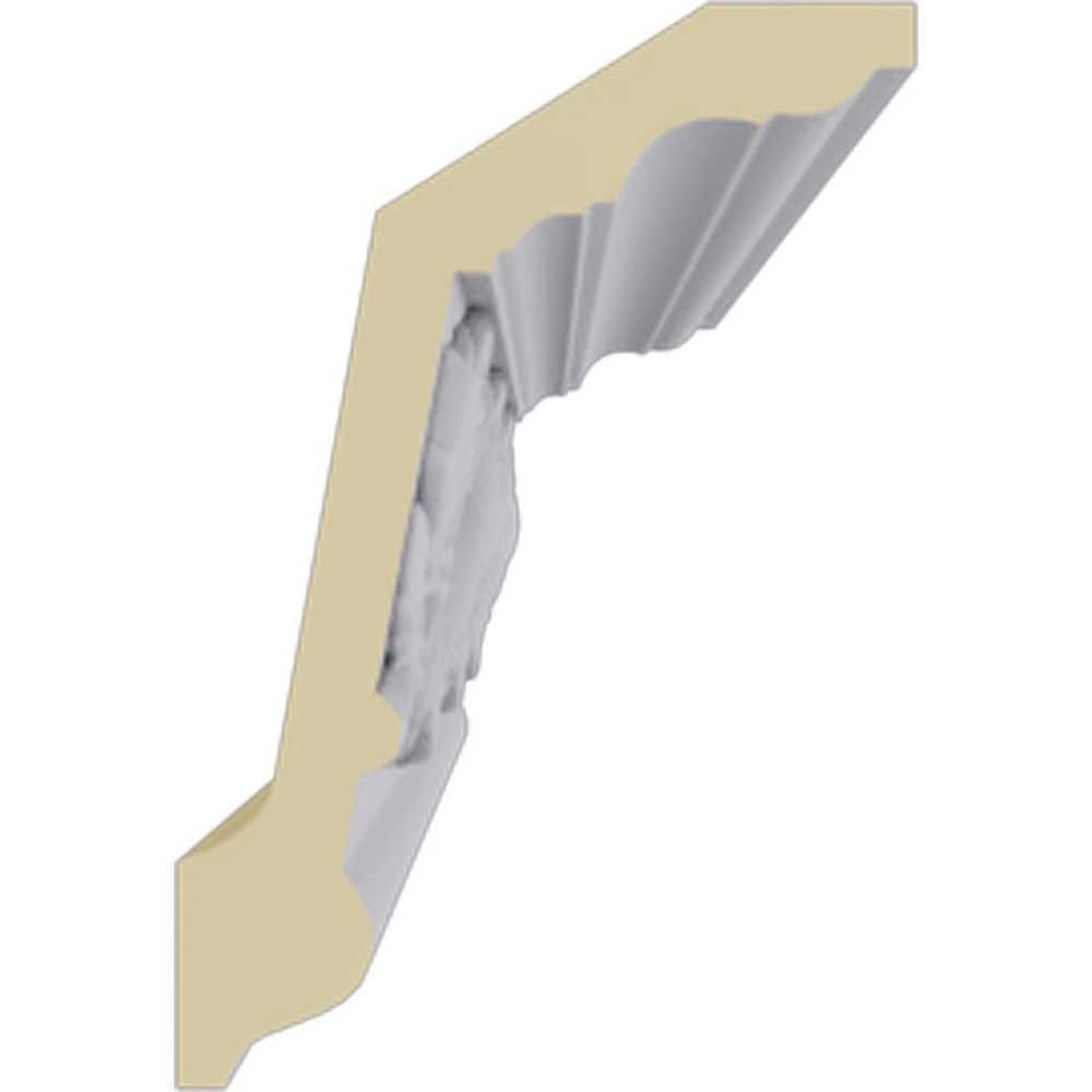 Ekena Millwork 3-3/4 in. x 5-1/2 in. x 94-1/2 in. Polyurethane Rose Crown Moulding (3)