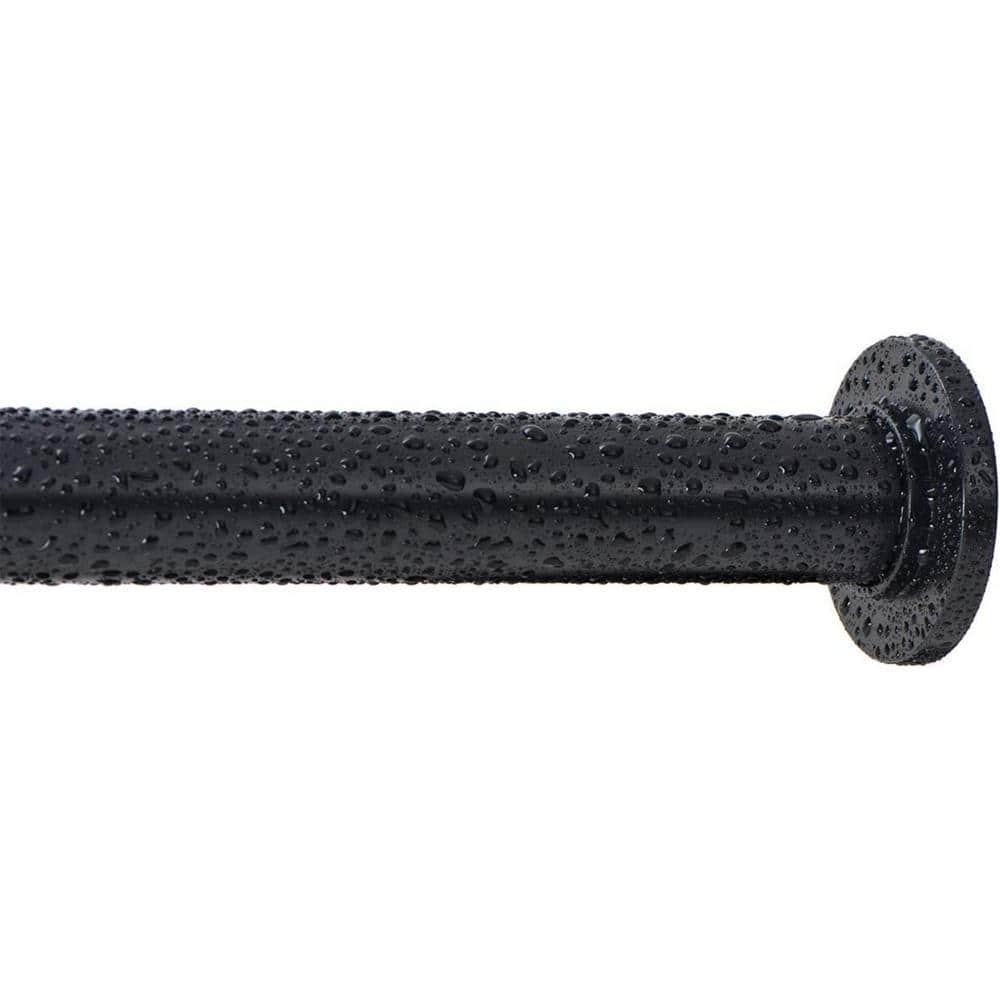 Dyiom Tension Curtain Rod - Spring Tension Rod for Windows or Shower, 24 to 36 In.. Black (2)