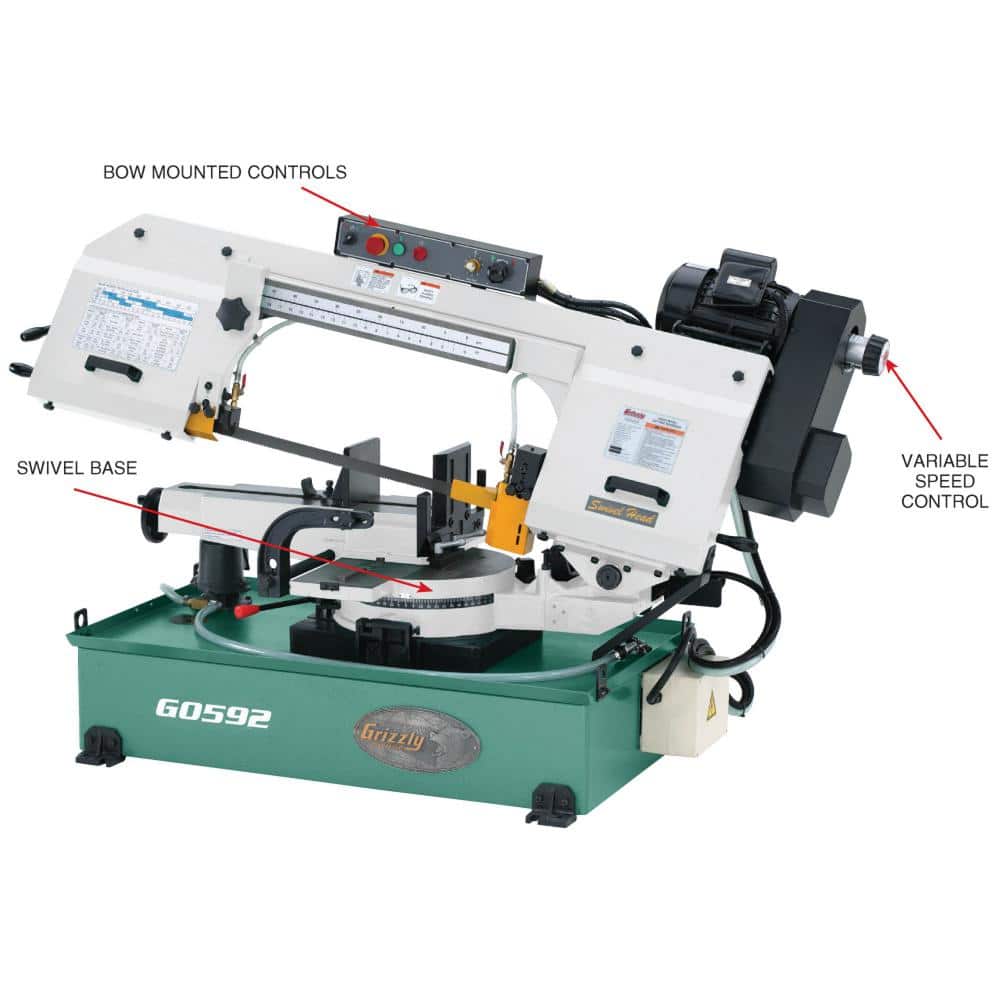 Grizzly Industrial 10 in. x 18 in. 2 HP Metal-Cutting Bandsaw (3)
