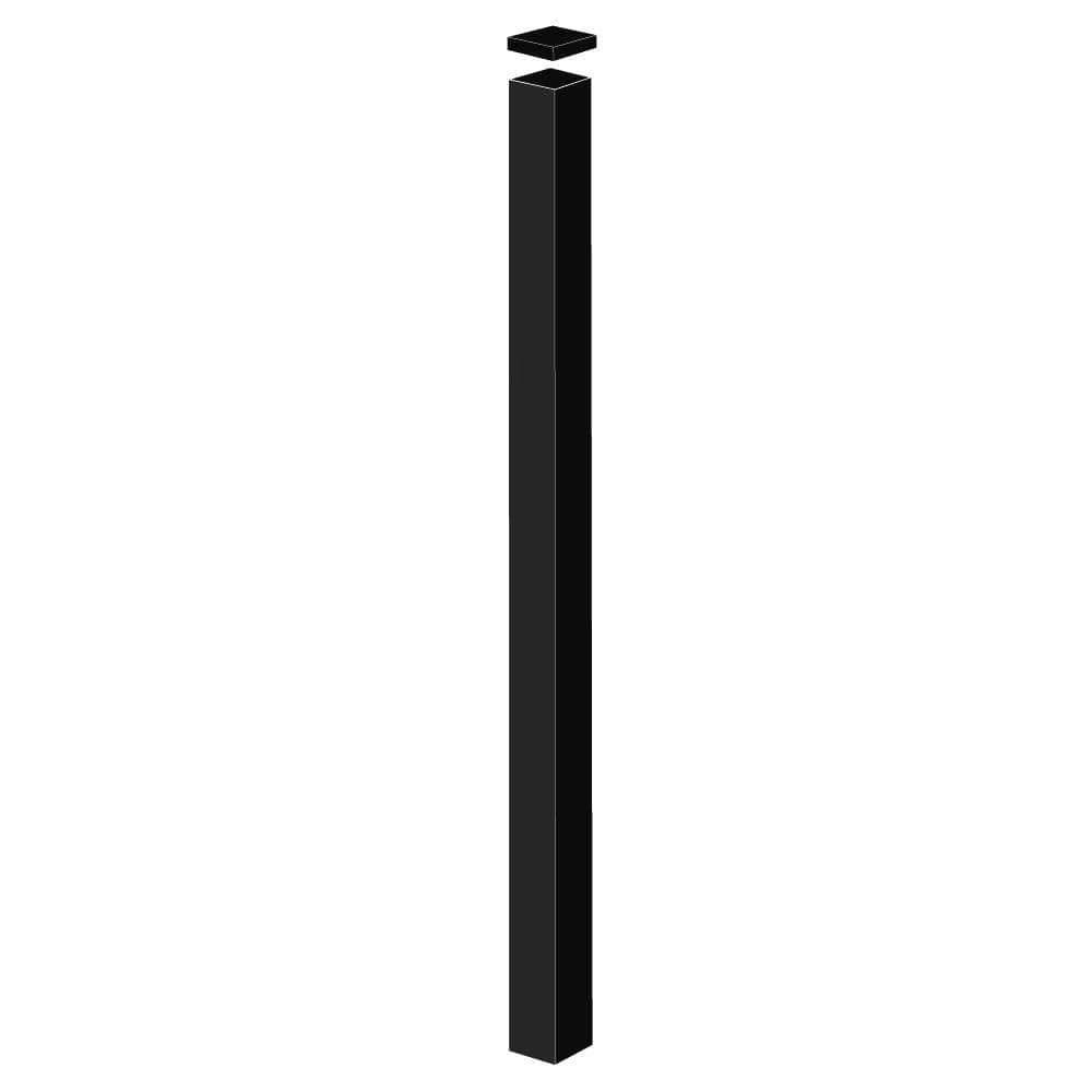 Barrette Outdoor Living Heavy-Duty 2-1/2 in. x 2-1/2 in. x 8-7/8 ft. Black Aluminum Fence Blank Post