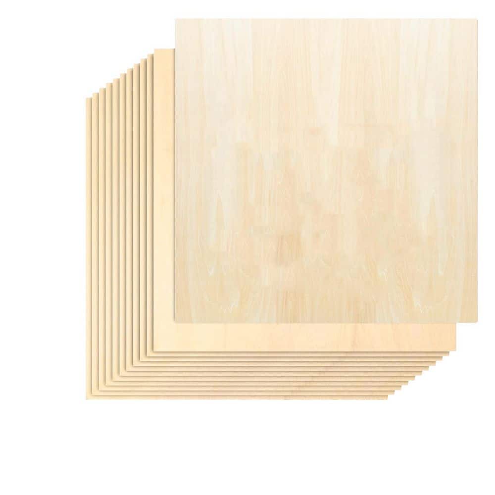 Afoxsos 1/8in. x 12in. x 12in. Basswood Plywood Project Panel, 36-Pack for DIY Craft, Model Making, Wood Burning & Laser Cutting (1)