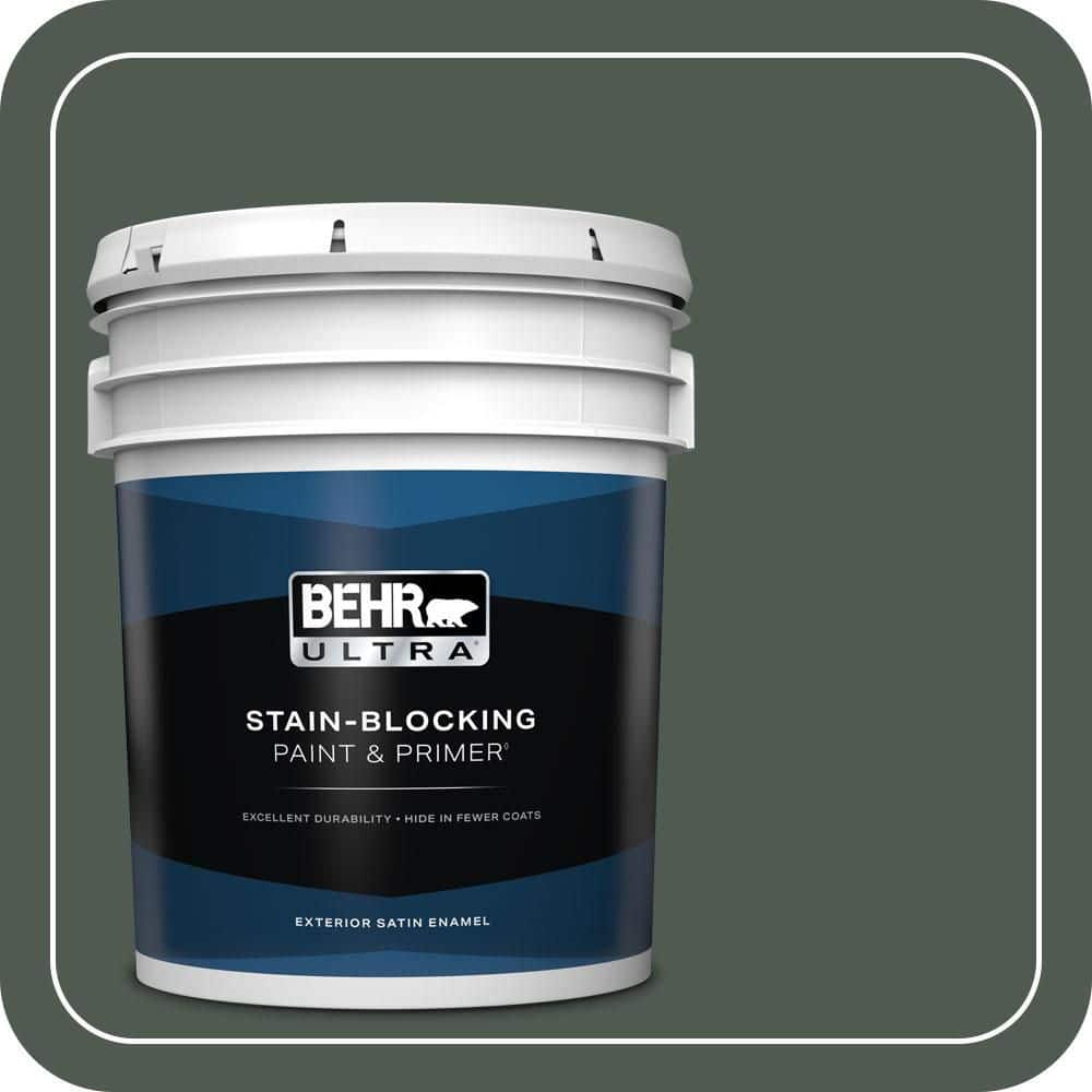 BEHR ULTRA 5 gal. #N420-7 Alpine Trail Satin Enamel Exterior Paint & Primer