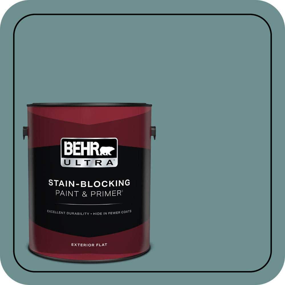 BEHR ULTRA 1 gal. #500F-6 Hallowed Hush Flat Exterior Paint & Primer