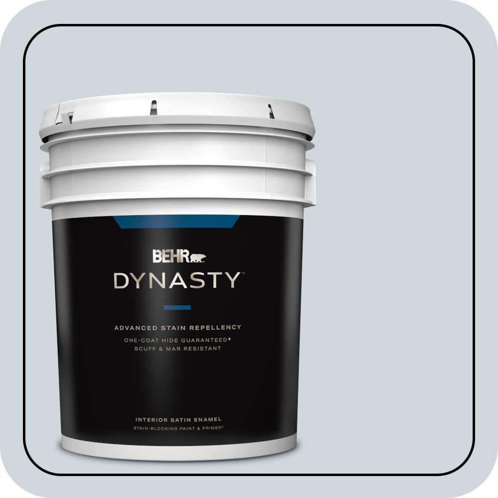 BEHR DYNASTY 5 gal. #560E-2 Cumberland Fog Satin Enamel Interior Stain-Blocking Paint and Primer