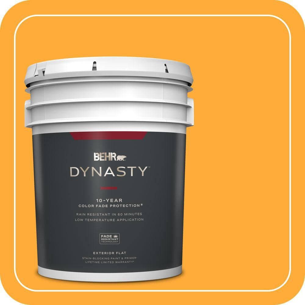 BEHR DYNASTY 5 gal. #S-G-310 Peach Butter Flat Exterior Stain-Blocking Paint & Primer