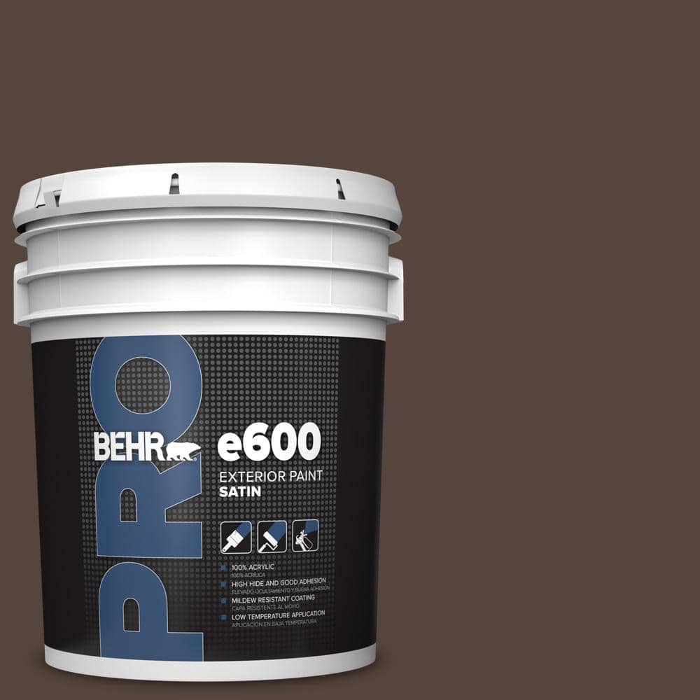 BEHR PRO 5 gal. #PPF-51 Dark Walnut Satin Exterior Paint