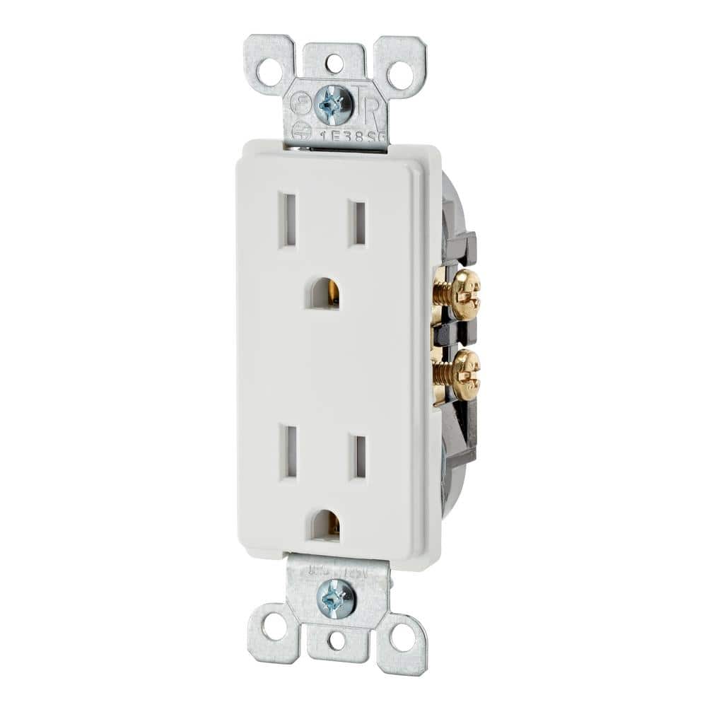 Leviton 15 Amp Tamper Resistant Decora Outlet, White Bulk Pack (100-Pack)-T5325-PPW (3)