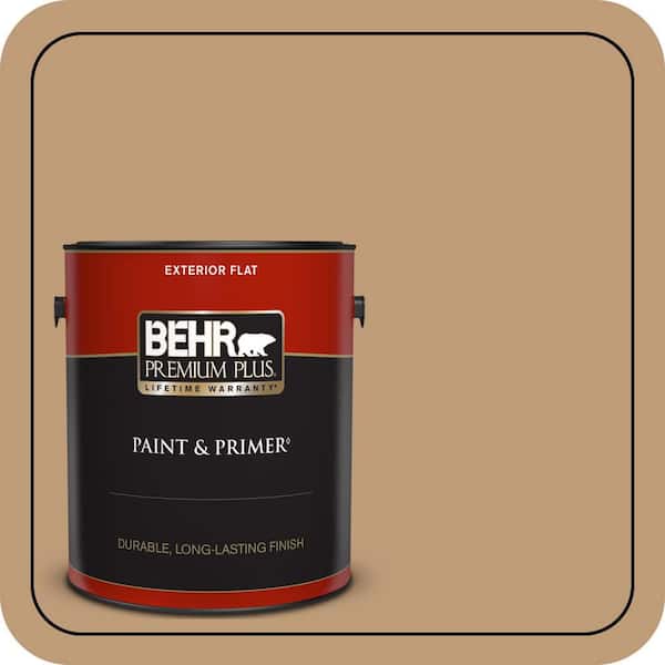 BEHR PREMIUM PLUS 1 gal. #PPU4-06 Teatime Flat Exterior Paint & Primer (2)