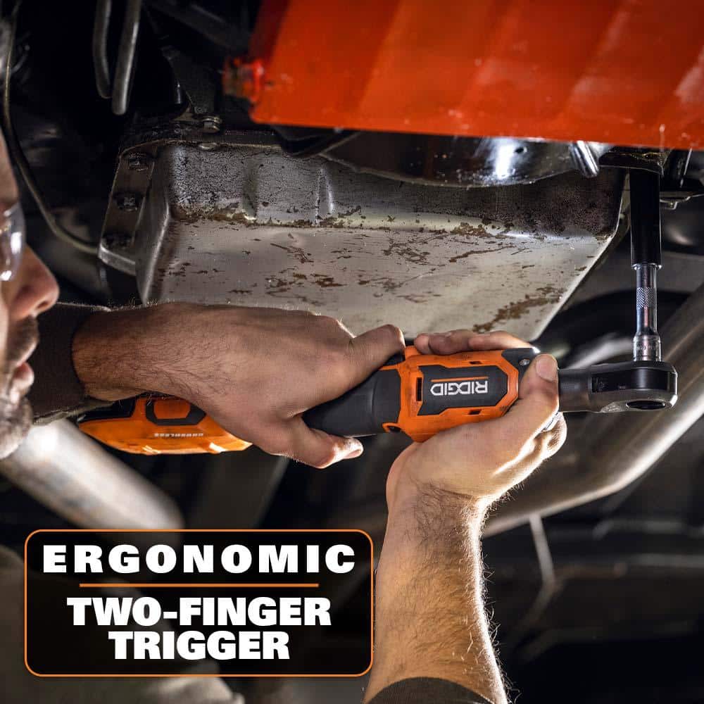 RIDGID 18V Brushless Cordless 3/8 in. Ratchet Kit with 2.0 Ah Battery and Charger (4)