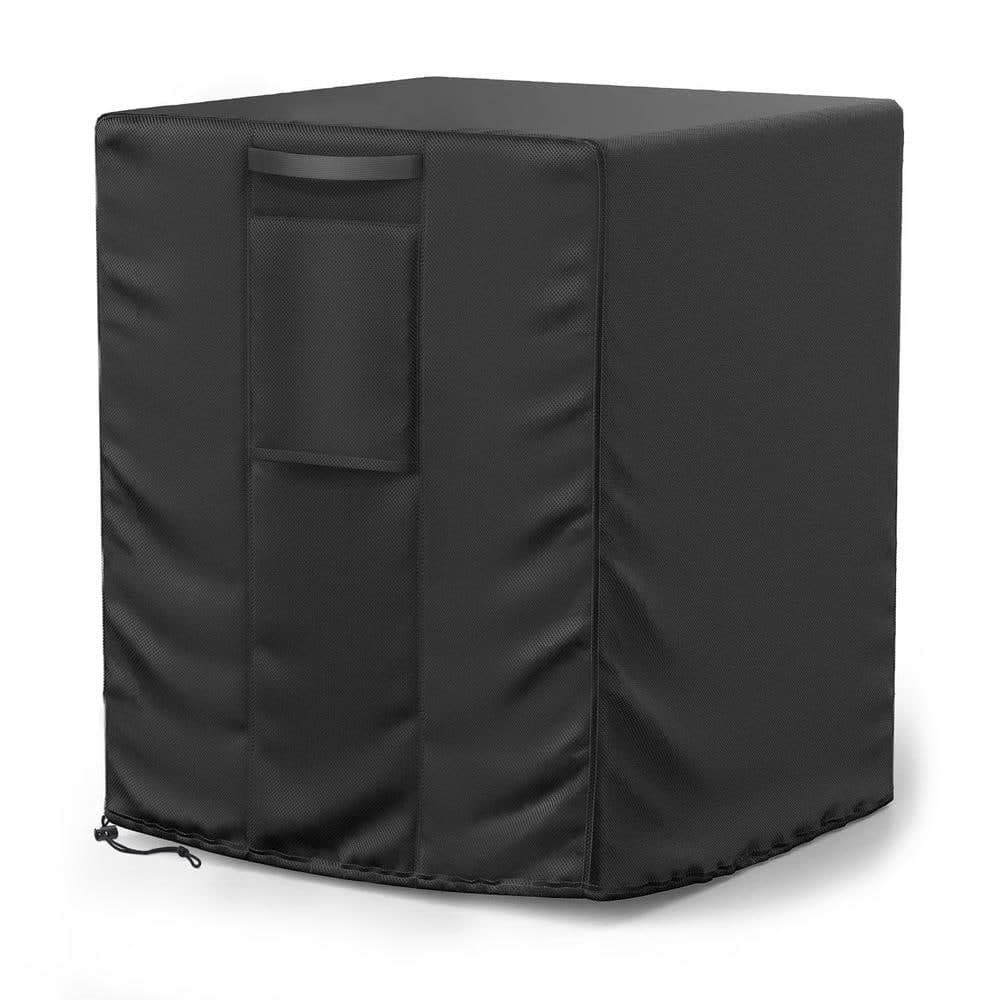 Angel Sar 24" x 24" x 30"Central Air Conditioner Cover, 420D Polyester Oxford Waterproof Heavy Duty AC Unit (1-Set, Black) (1)