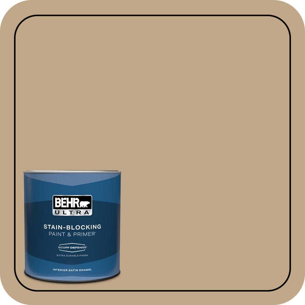 BEHR ULTRA 1 qt. #T16-16 Symphony Gold Extra Durable Satin Enamel Interior Paint & Primer