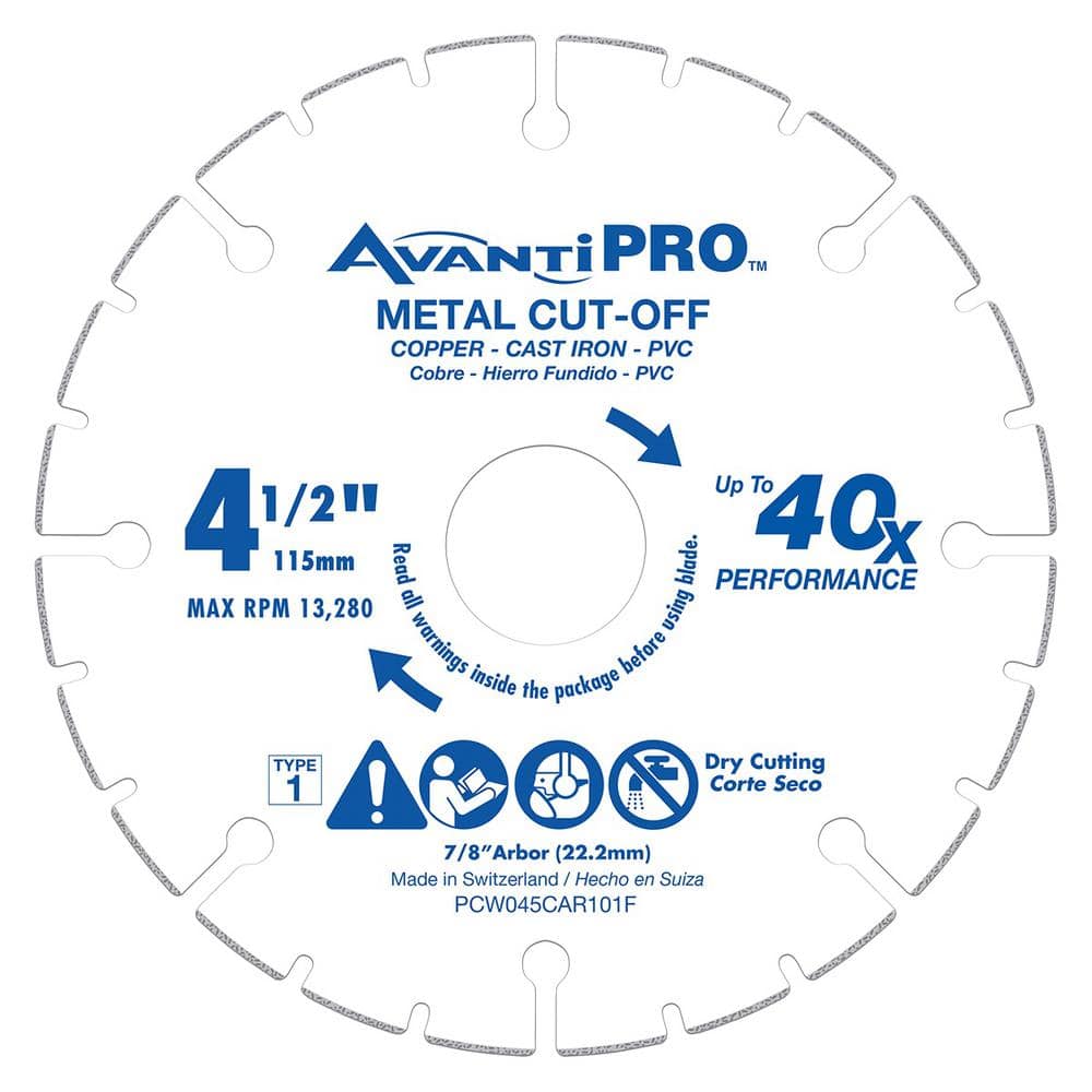Avanti Pro AvantiPRO 4-1/2 in. Carbide Wheel Metal Cutting (1)