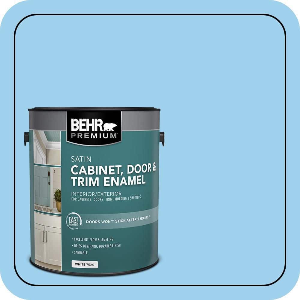 BEHR PREMIUM 1 gal. #P500-3 Spa Blue Satin Enamel Interior/Exterior Cabinet, Door & Trim Paint