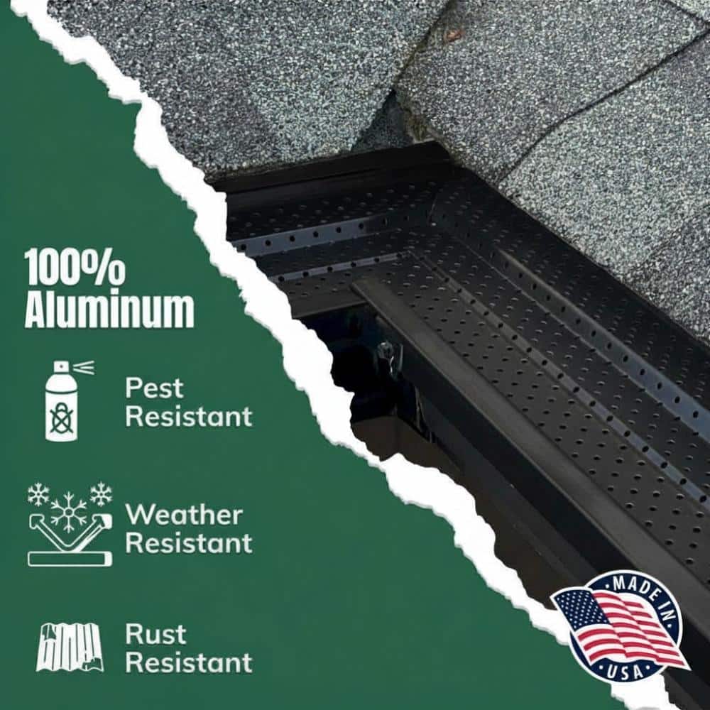 A-M Gutter Guard – Lifetime Quality Aluminum - (5 Inch - 200 Feet, Black) - DIY Easy - Made in the USA (3)