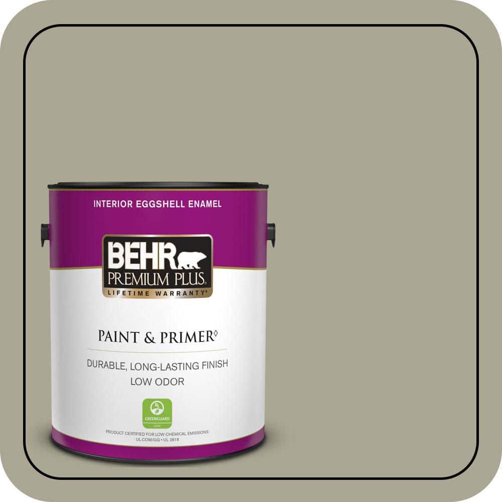 BEHR PREMIUM PLUS 1 gal. #N350-4 Jungle Camouflage Eggshell Enamel Low Odor Interior Paint & Primer