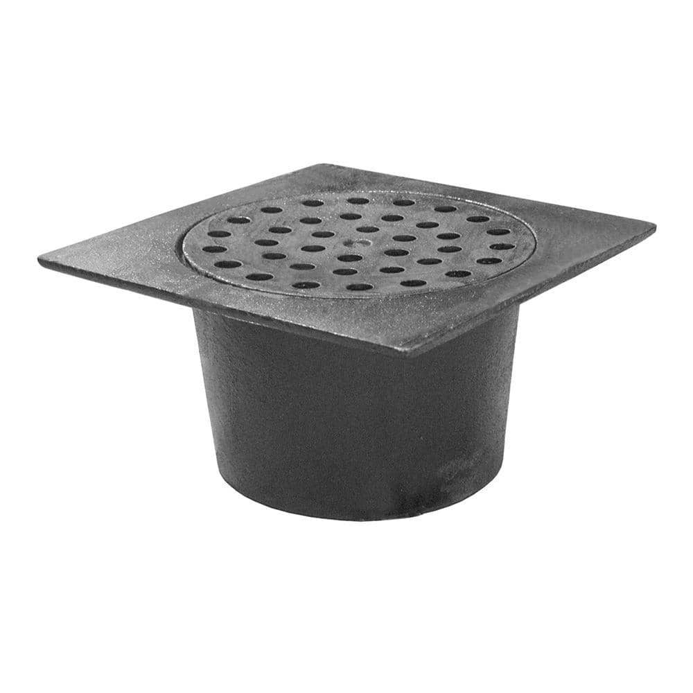JONES STEPHENS 9 in. x 9 in. x 4 in. Cast Iron DWV Inside Caulk Pittsburgh Bell Trap Less Bell