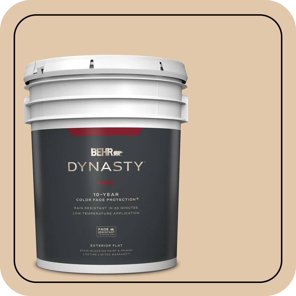 BEHR DYNASTY 5 gal. #MQ2-08 Irish Cream Flat Exterior Stain-Blocking Paint & Primer