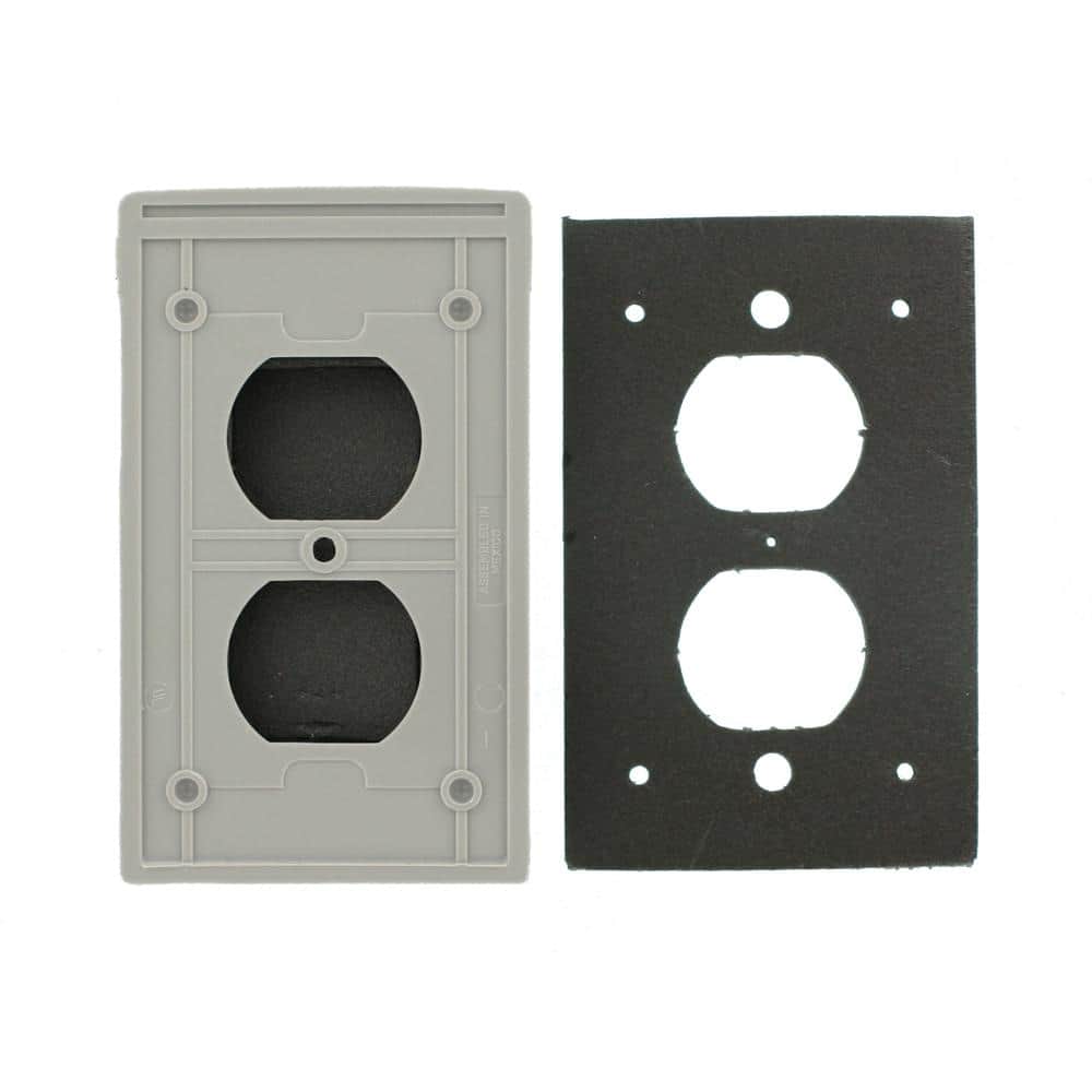 Leviton 1-Gang Gray Weather Resistant Duplex Outlet/Receptacle Nylon Vertical Self Closing Lid Wall Plate (1-Pack) 4978-GY (3)