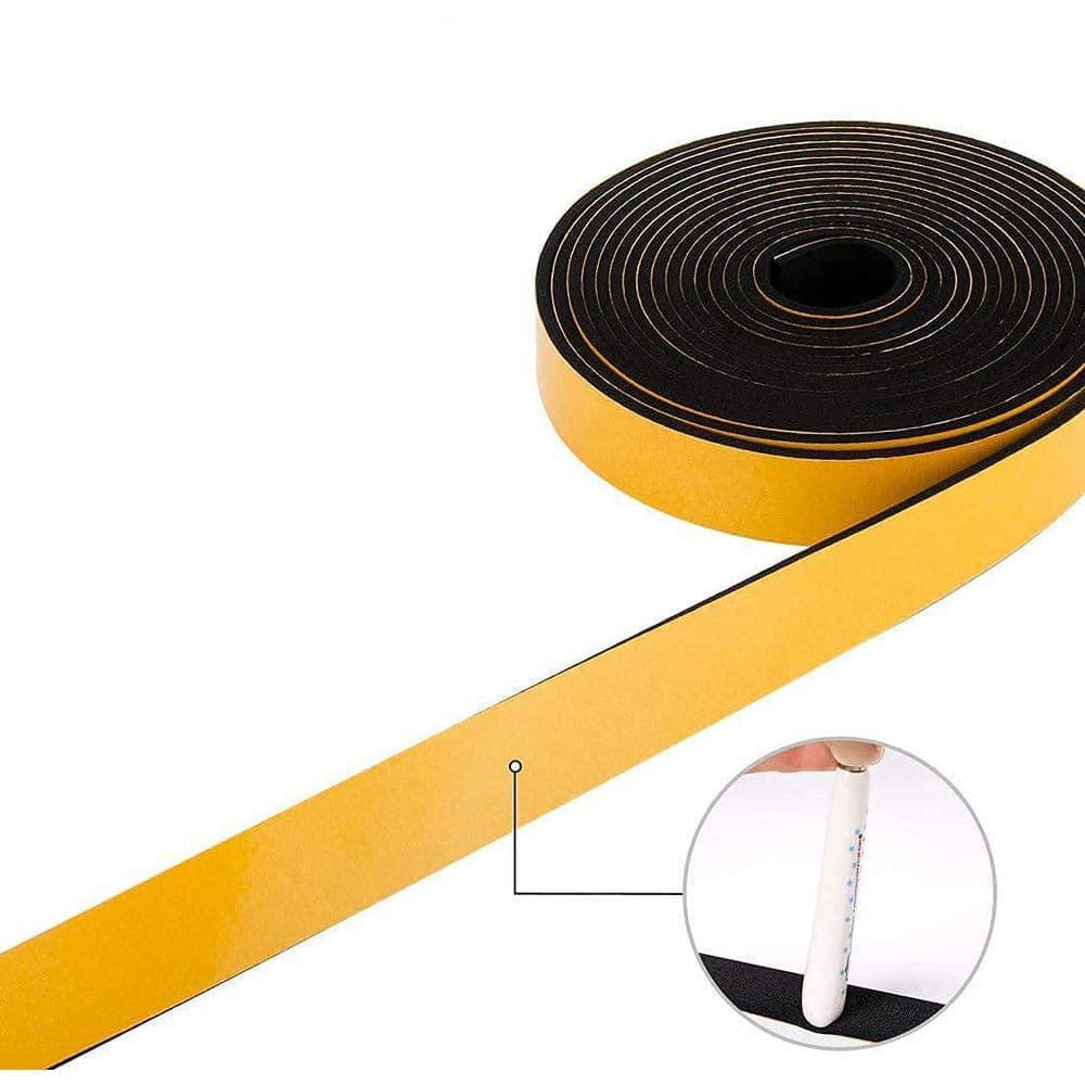 Laybus 1 in. Wide x 3/4 in. Thickness 13 ft. Total, Weather Stripping FoamInsulation Strips with Adhesive for Door, 2-Piece (3)