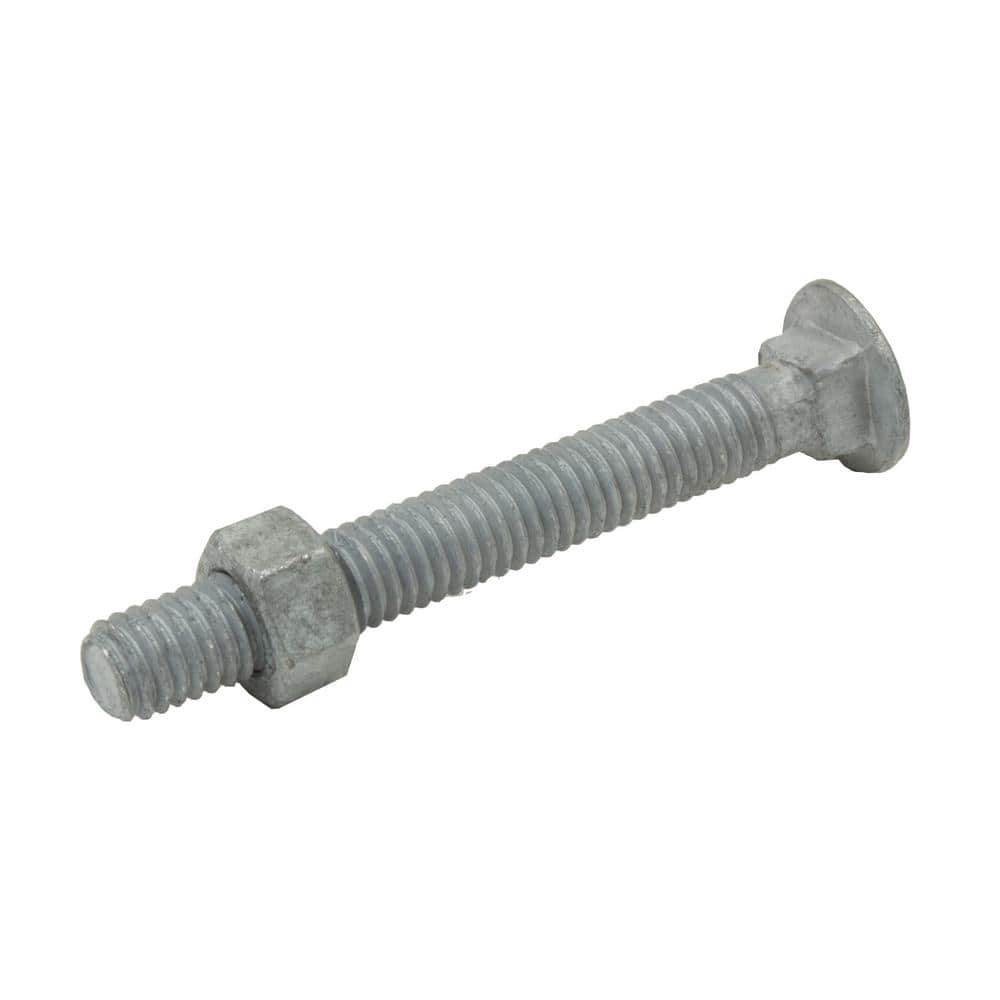 Everbilt 3/8 in. x 3 in. Galvanized Steel Carriage Bolt with Nut (10-Pack) (1)