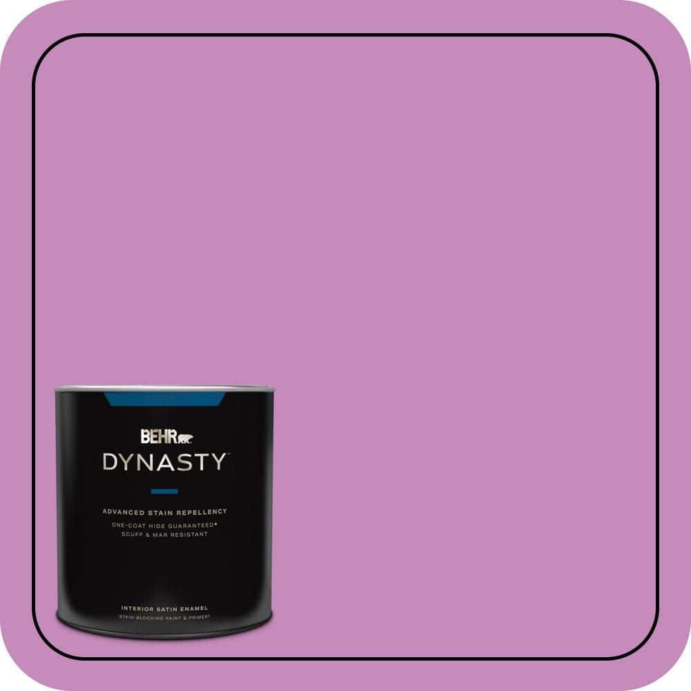 BEHR DYNASTY 1 qt. #P110-4 Rock Star Pink Satin Enamel Interior Stain-Blocking Paint and Primer