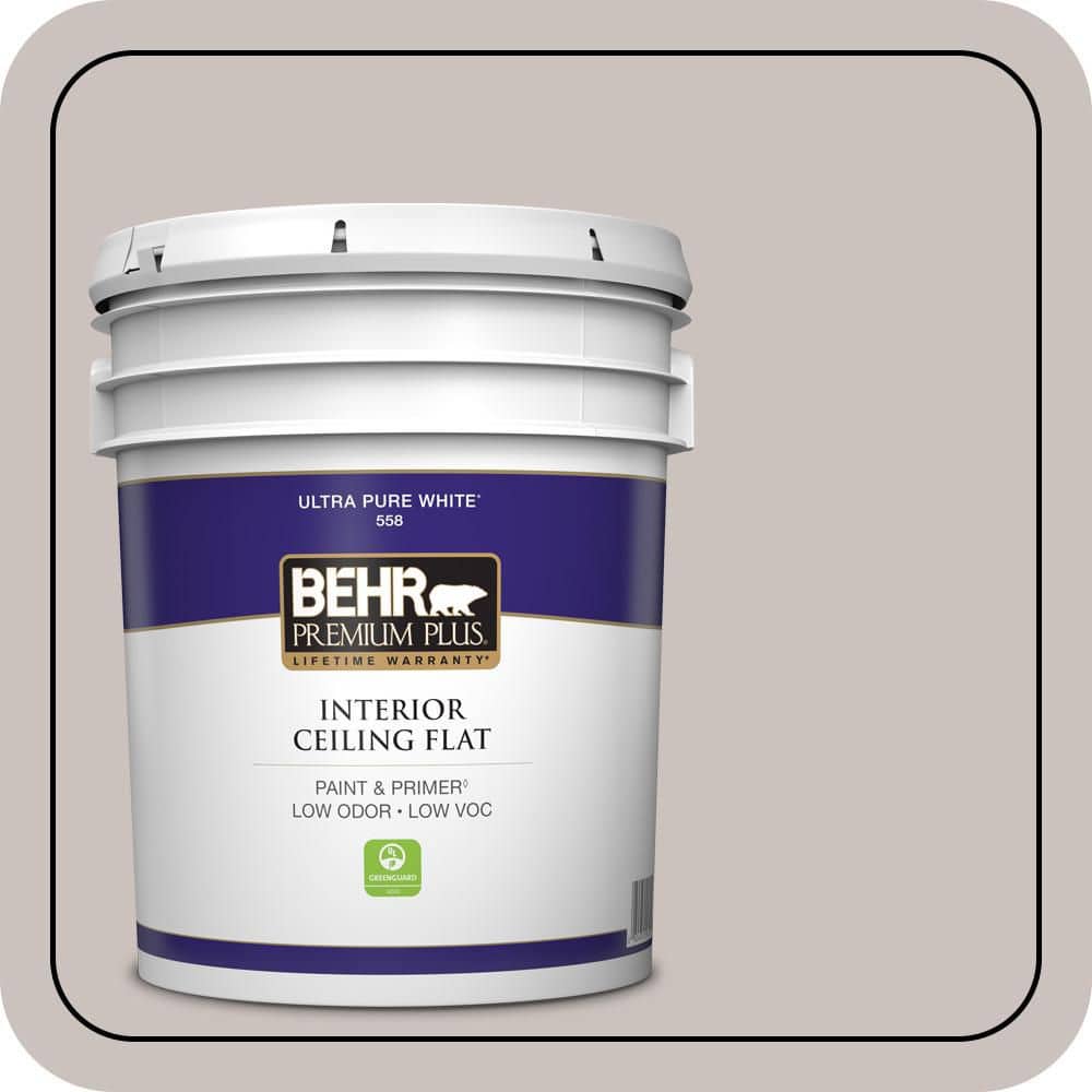 BEHR PREMIUM PLUS 5 gal. #N140-2 Chicago Fog Ceiling Flat Interior Paint & Primer (1)