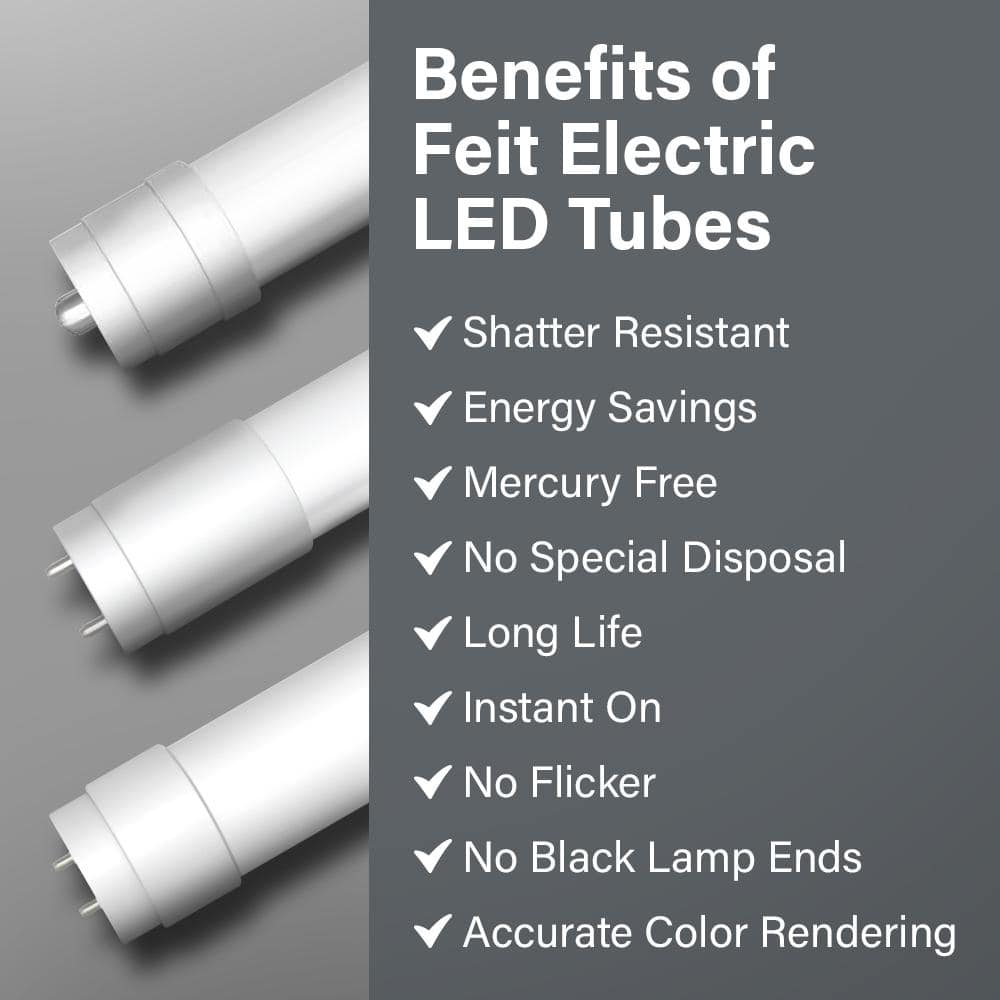 Feit Electric 6-Watt 12 in. T5 G5 Type A Plug and Play Linear LED Tube Light Bulb, Cool White 4000K (4)