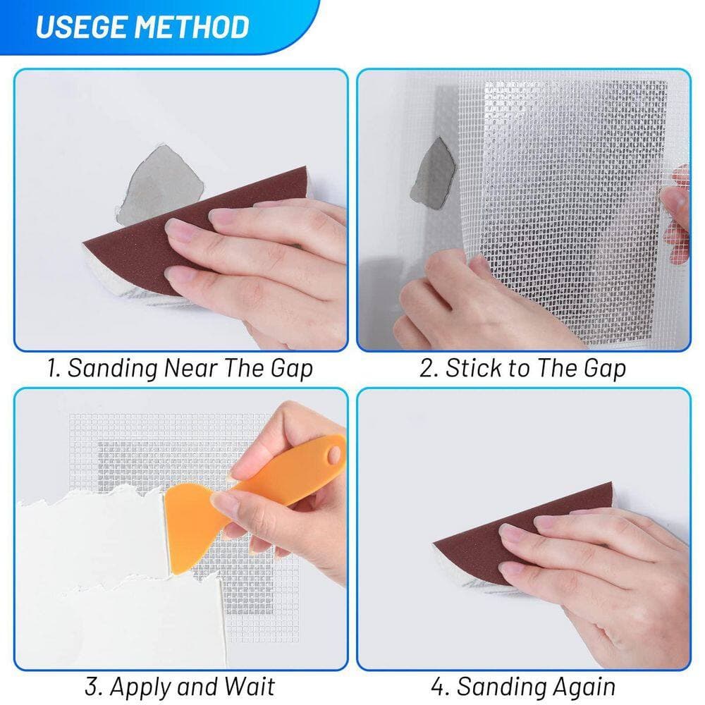 Laybus Two 10 in. Patches, Two 8 in. Patches and Ten 4 in. Patches with Extended Self-Adhesive Mesh Drywall Patch (14-Pack) (3)