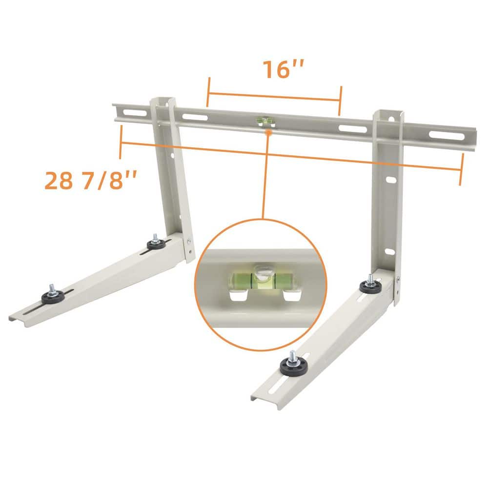 Helhom Universal Outdoor Wall Mounting Bracket for Ductless Mini Split Heat Pump Systems, Galvanized Steel, up to 265 lbs. (2)