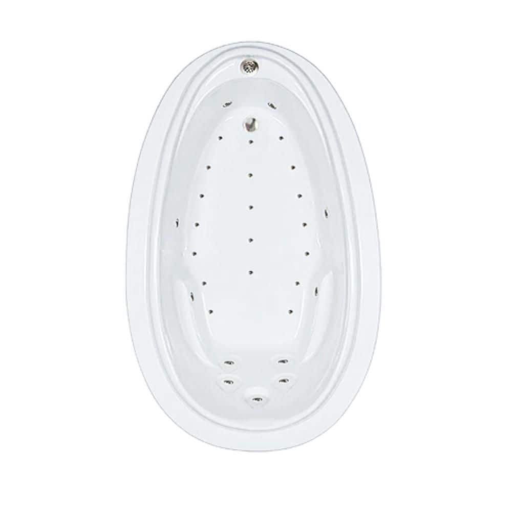Comfortflo Premier 72 in. x 44 in. Acrylic Oval Drop-in Air Bathtub with Reversible Drain in Bone (1)