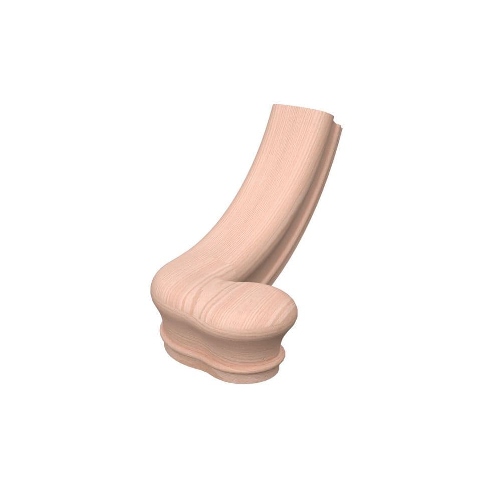 EVERMARK Stair Parts 7045 Unfinished Red Oak Right-Hand Turnout Handrail Fitting
