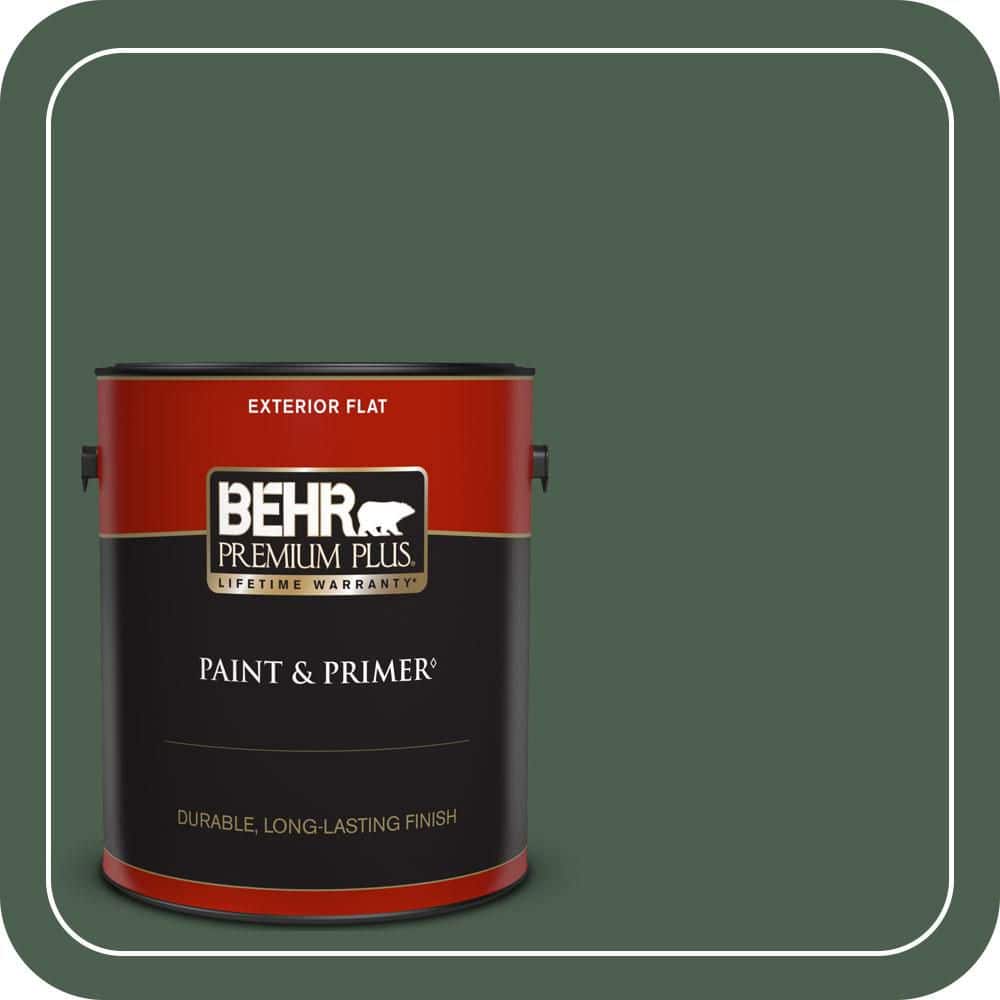 BEHR PREMIUM PLUS 1 gal. #N400-7 Vine Leaf Flat Exterior Paint & Primer