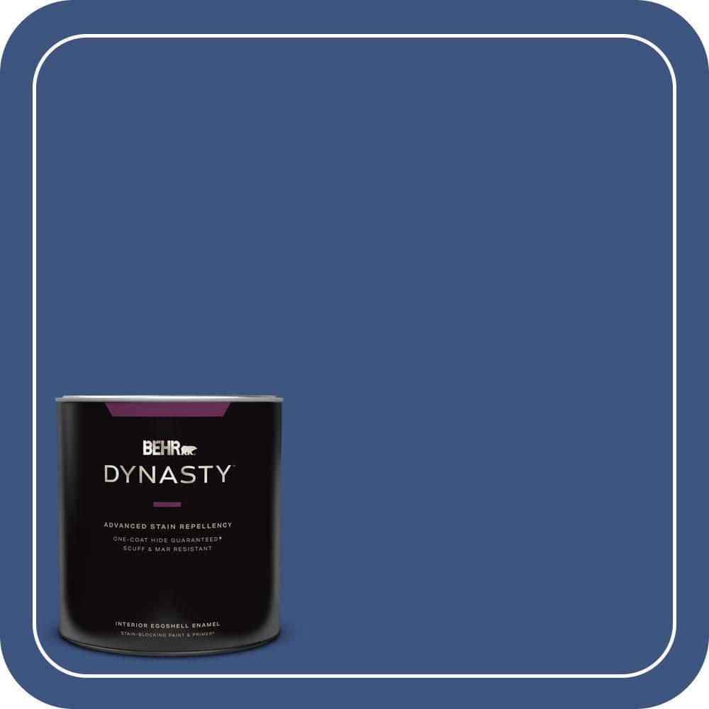 BEHR DYNASTY 1 qt. #S-G-600 Deep Azure Eggshell Enamel Interior Stain-Blocking Paint and Primer