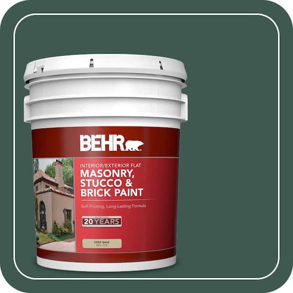 BEHR 5 gal. #PFC-45 Patio Green Flat Interior/Exterior Masonry, Stucco and Brick Paint (2)