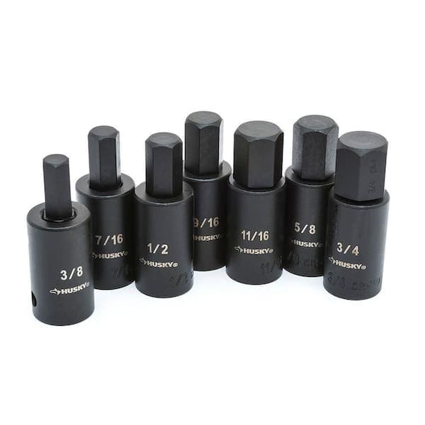 Husky 1/2 in. Drive Hex Bit Impact Socket Set SAE (7-Piece) (2)
