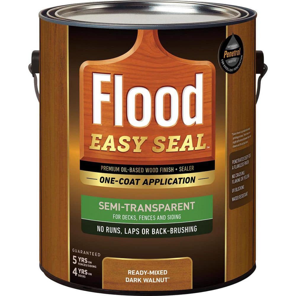 FLOOD EASY SEAL Easy Seal 1 gal. Dark Walnut Semi-Transparent Exterior Wood Finish (1)