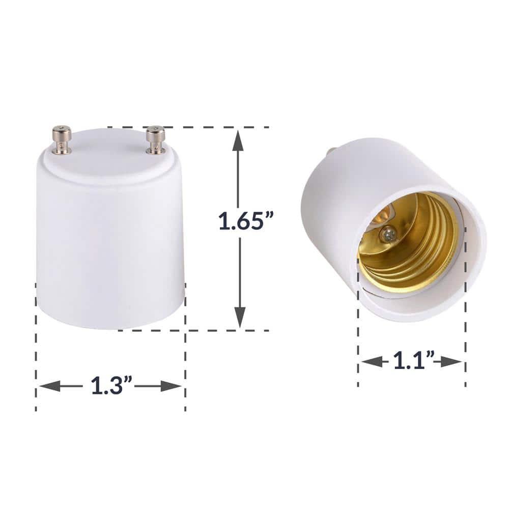Adamax GU24 to Medium Base (GU24 to E26) Light Bulb Adapter (4)