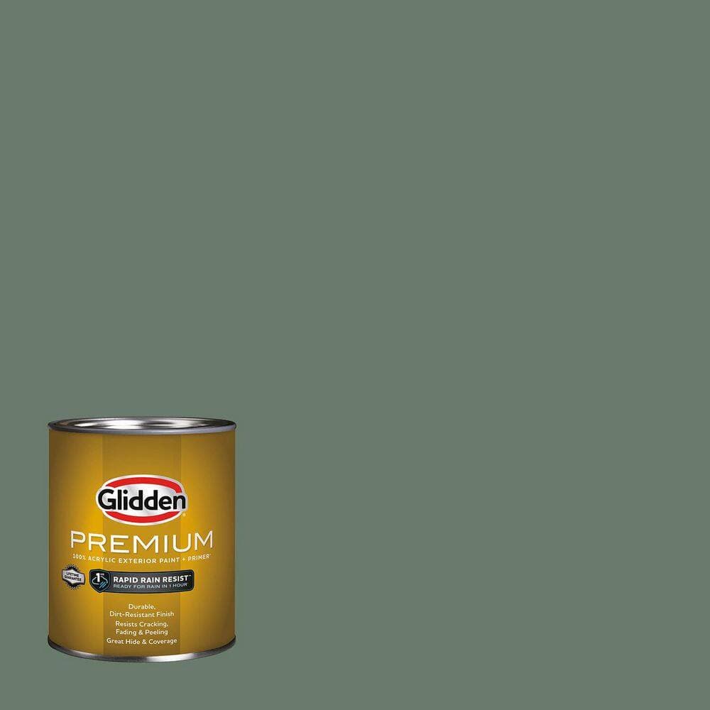 Glidden Premium 1 qt. PPG1134-6 English Ivy Semi-Gloss Exterior Latex Paint (1)