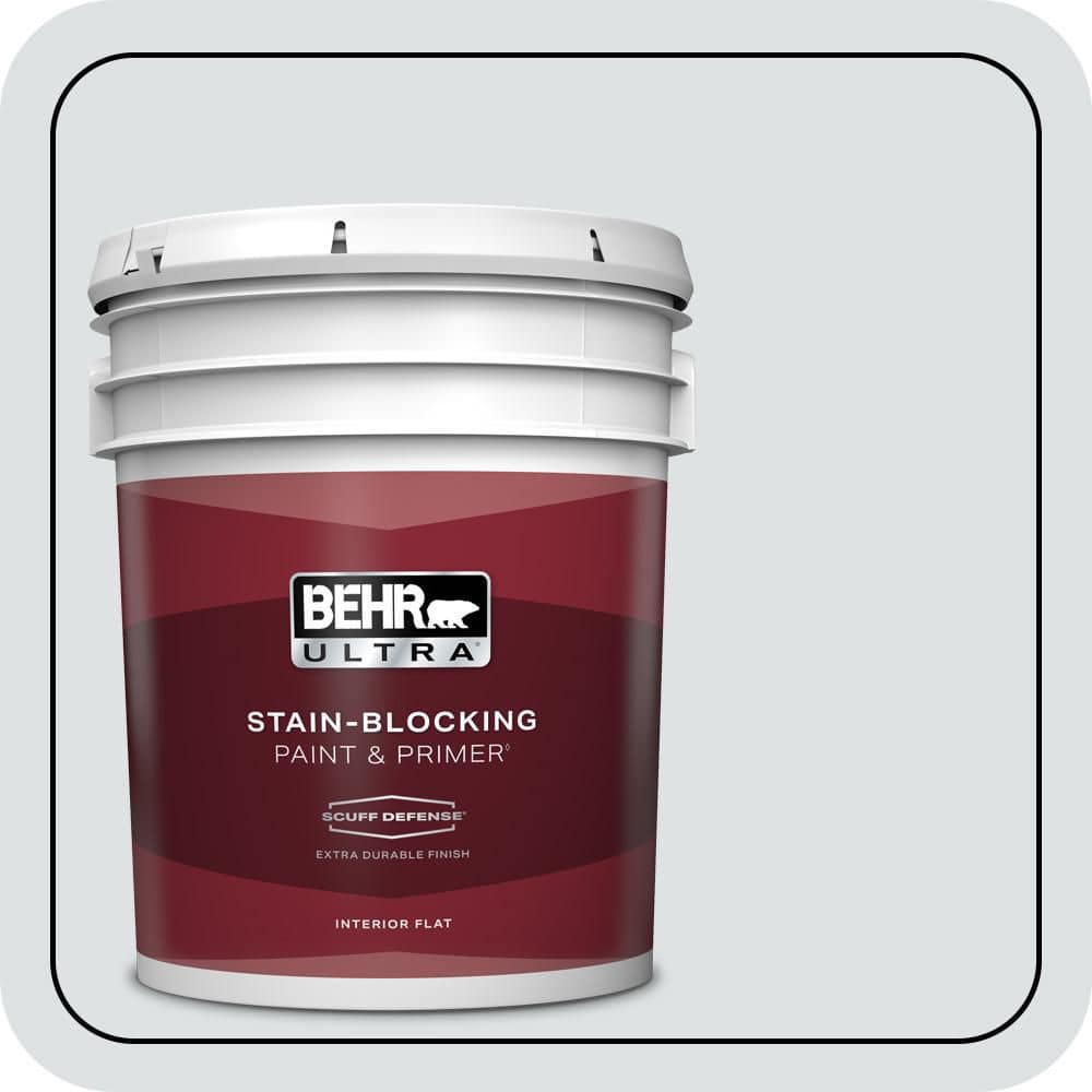 BEHR ULTRA 5 gal. #MQ3-27 Etched Glass Extra Durable Flat Interior Paint & Primer