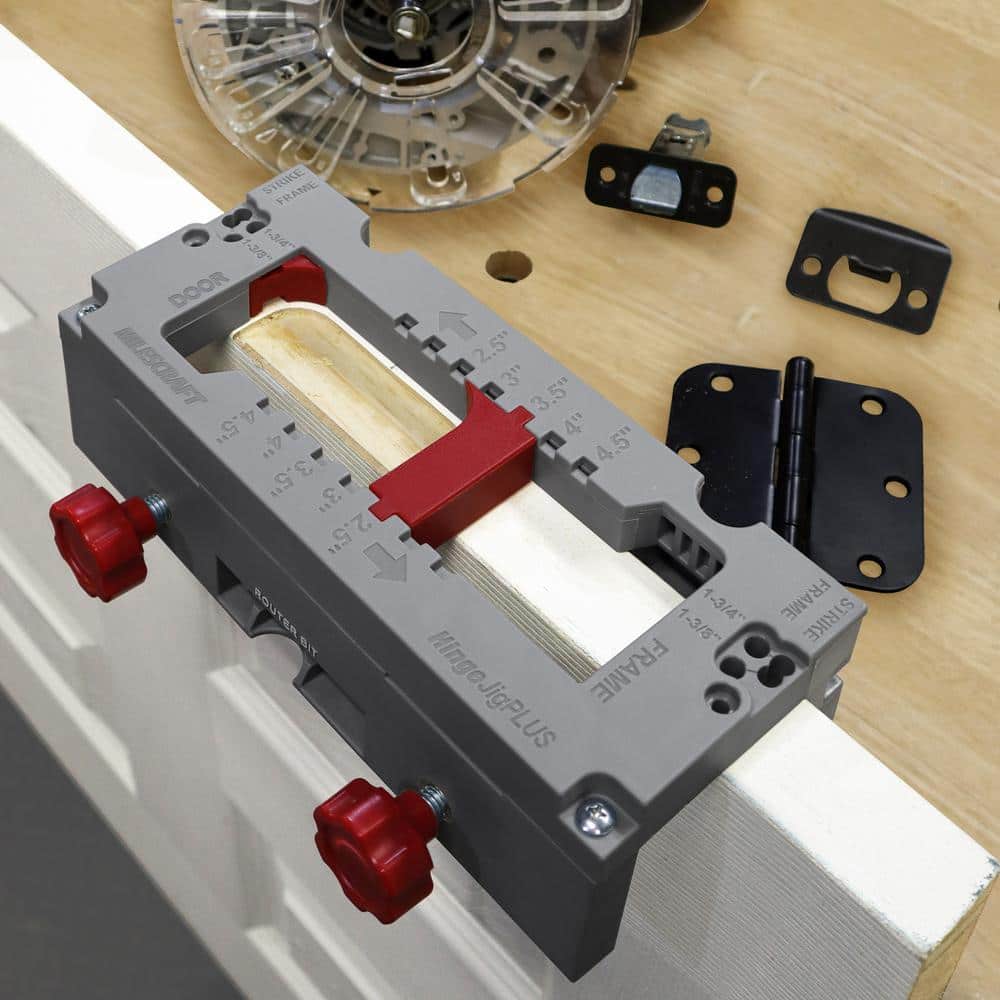 Milescraft Hinge Jig PLUS - Dual Clamping Door Hinge Kit. Door & Jamb Hinge, Latch, & Strike Plate Mortises. Fits All Doors (2)