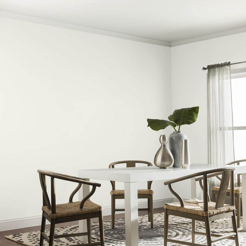 Glidden Premium 5 gal. #PPG1006-1 Gypsum Satin Interior Latex Paint (4)