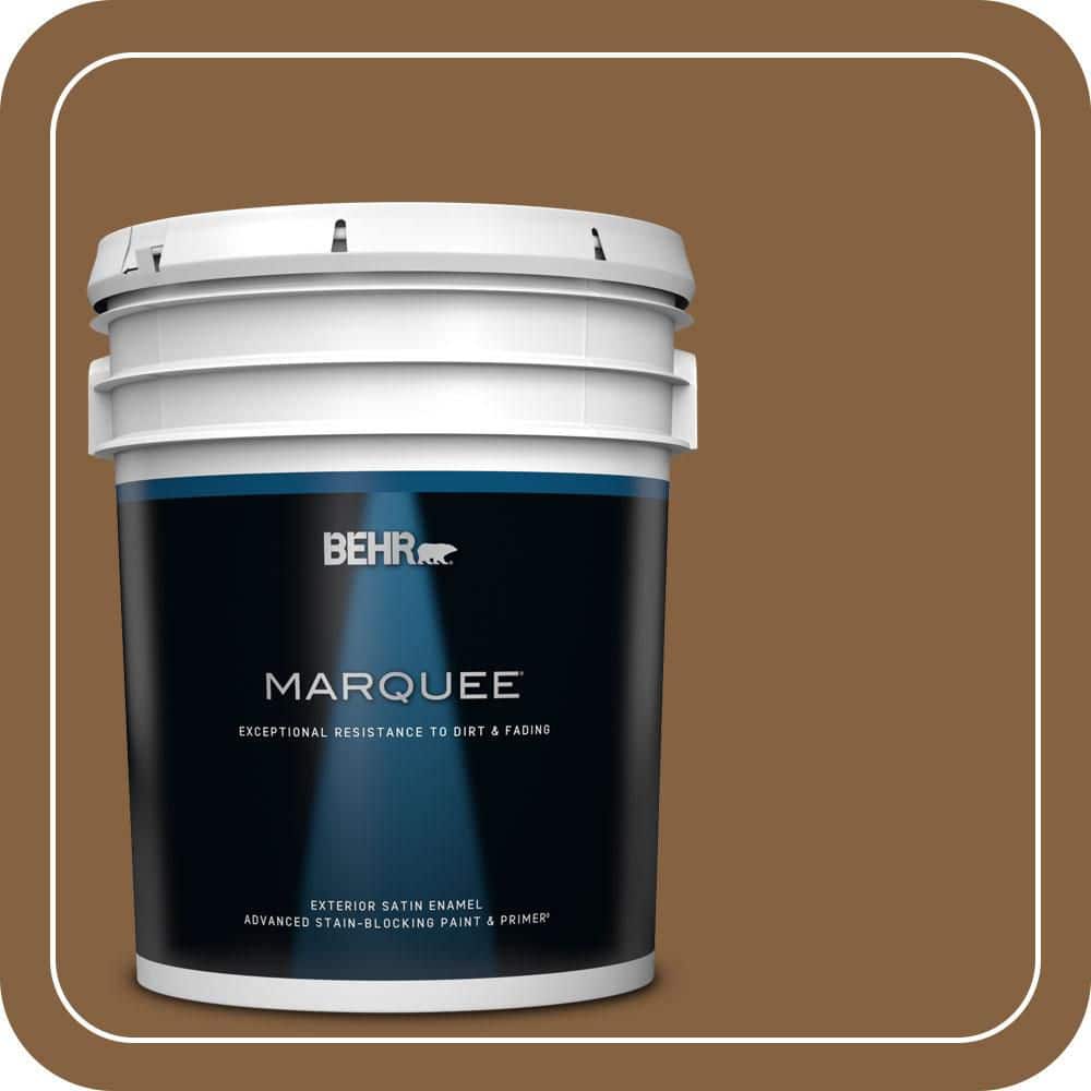 BEHR MARQUEE 5 gal. #MQ2-10 Burnt Caramel Satin Enamel Exterior Paint & Primer