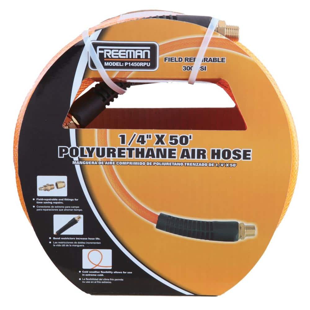 Freeman 1/4 in. x 50 ft. Polyurethane Air Hose with Field Repairable Ends