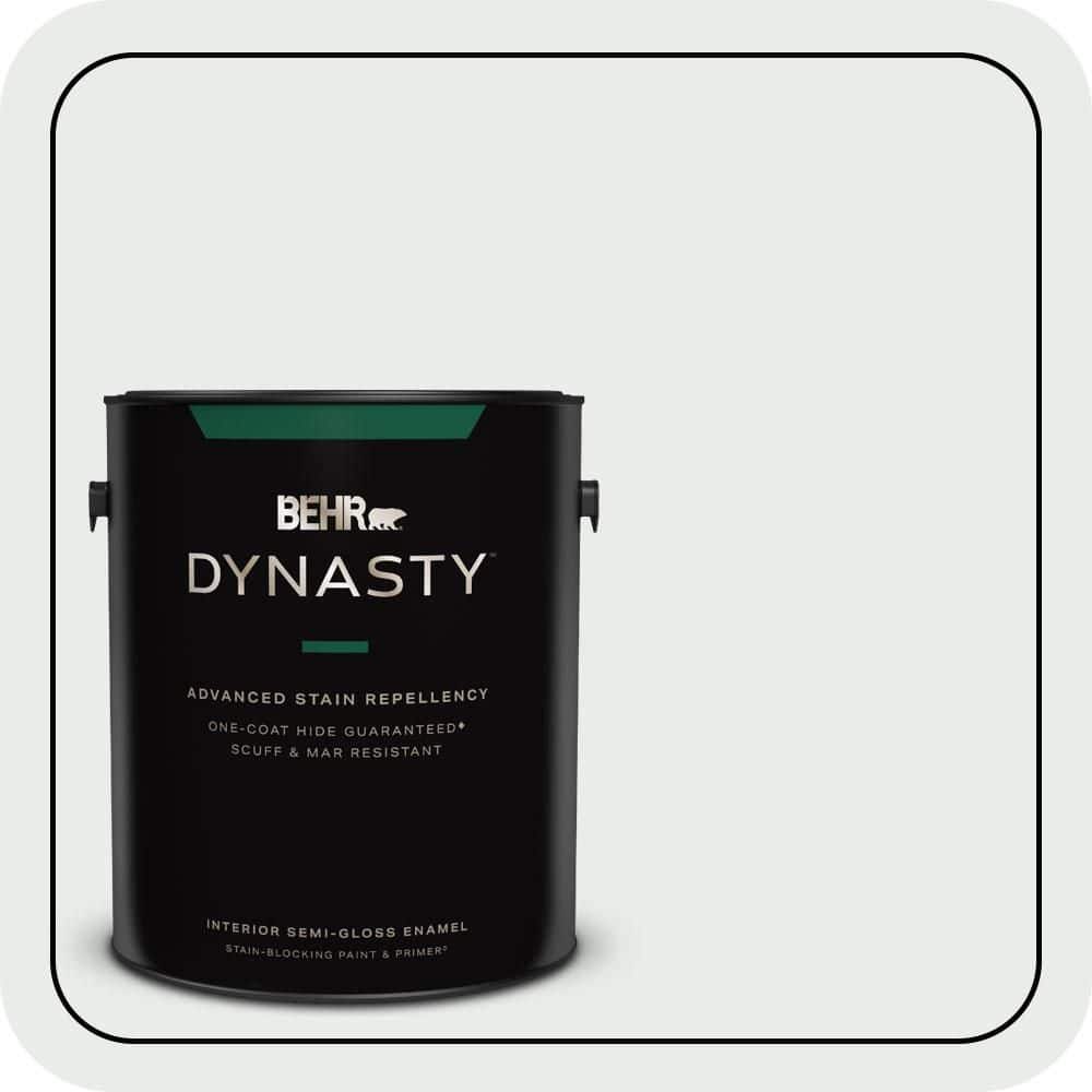 BEHR DYNASTY 1 gal. #W-F-510 Silver Sky Semi-Gloss Enamel Interior Stain-Blocking Paint & Primer