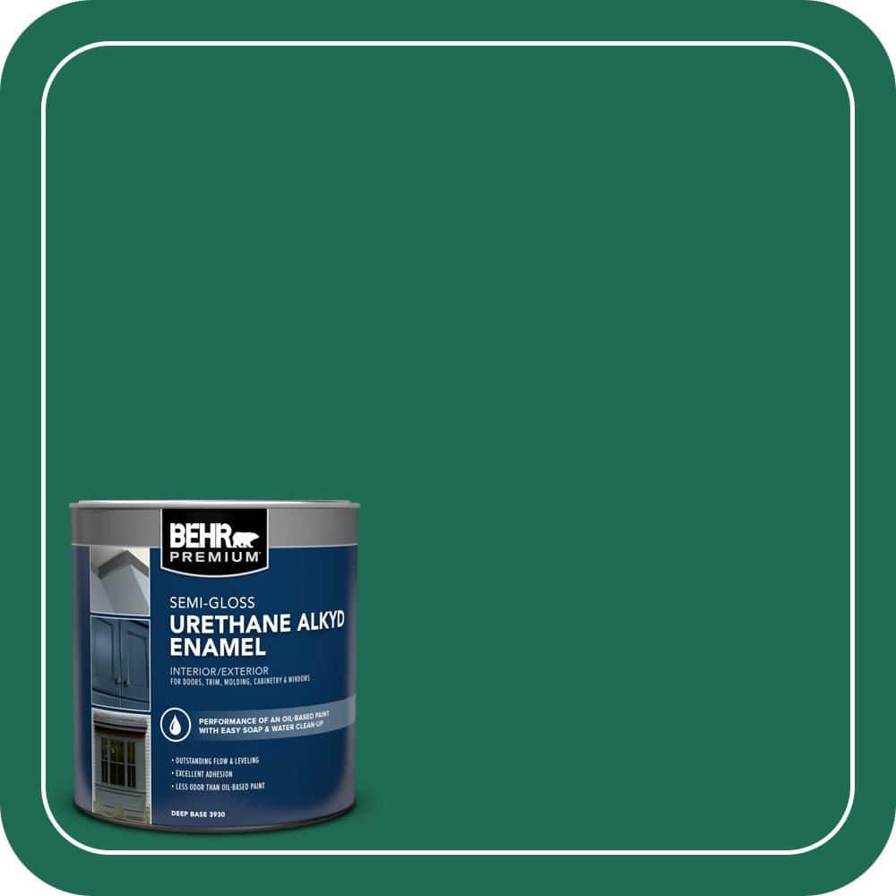 BEHR PREMIUM 1 qt. #P430-7 Sparkling Emerald Semi-Gloss Enamel Urethane Alkyd Interior/Exterior Paint (1)