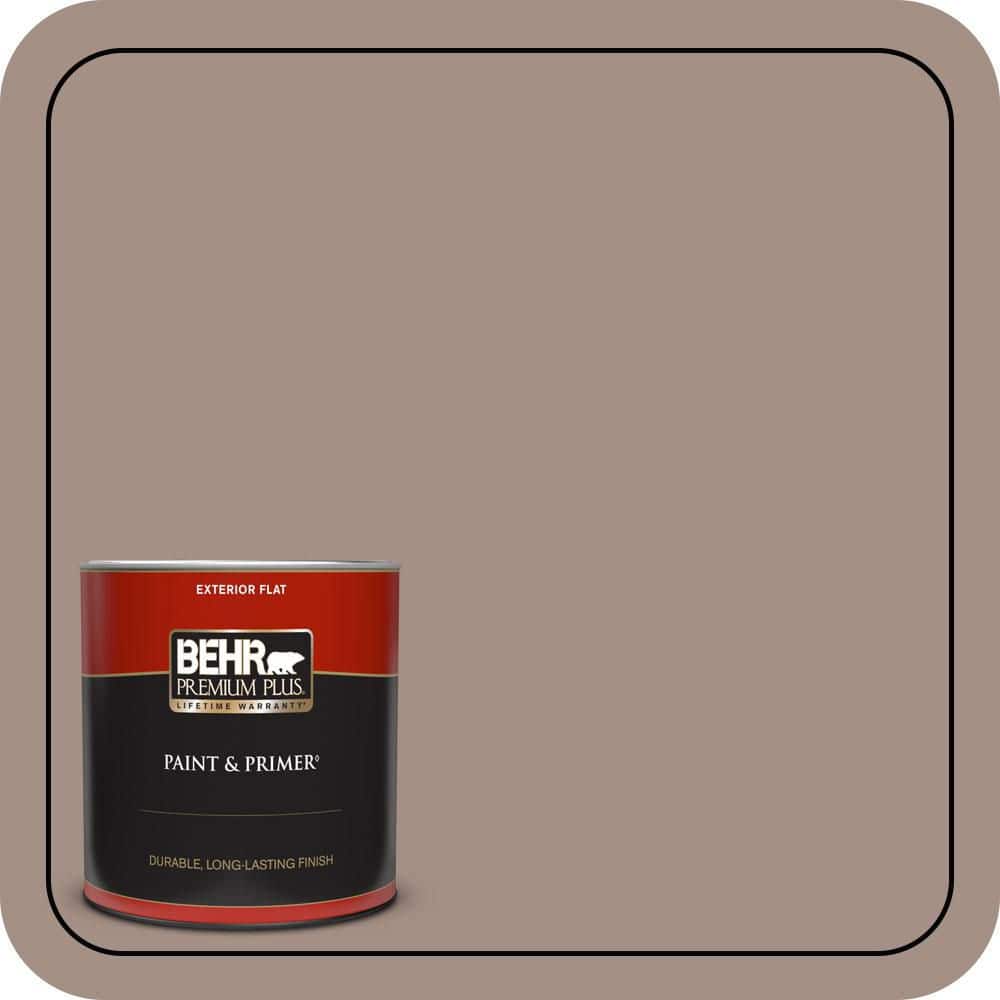 BEHR PREMIUM PLUS 1 qt. #MQ2-33 Parisian Cafe Flat Exterior Paint & Primer