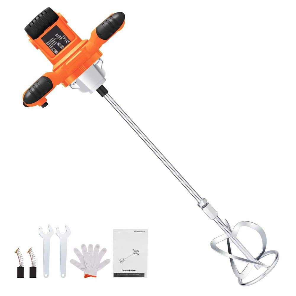 Unbranded 5.5 in. Copper Electric Handheld Cement Mixer with 6-Adjustable Speeds and Overheating Protection for Mud, Mortar, Paint