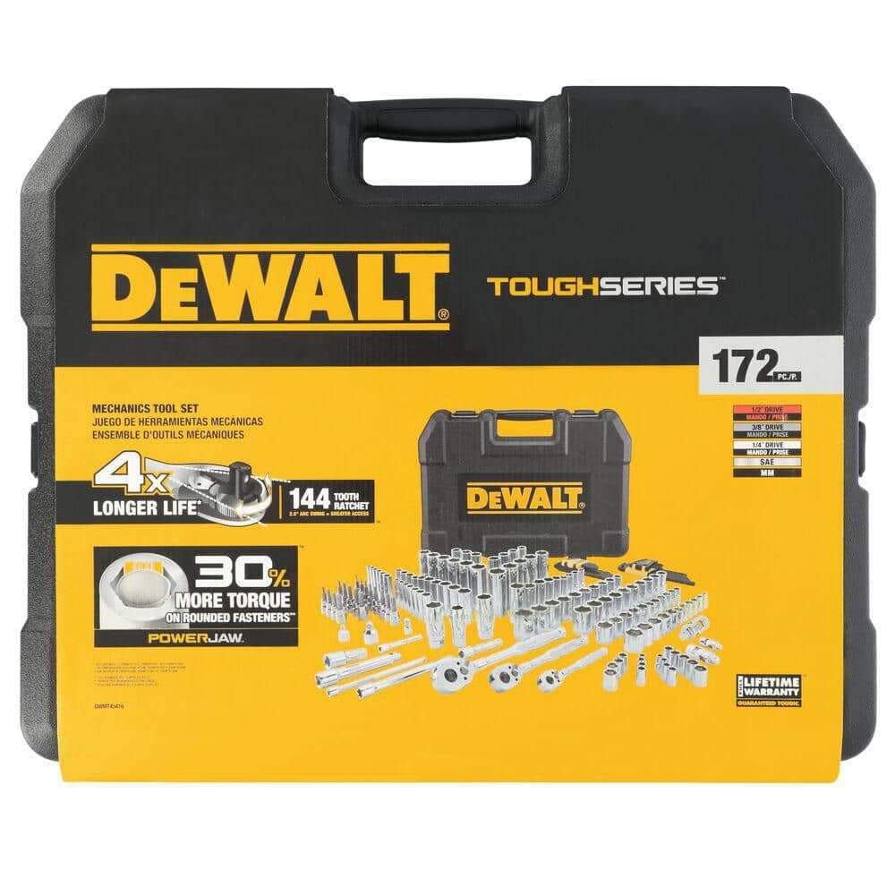 DEWALT TOUGHSERIES 172-Piece Mechanics Tool Set for 1/4 in. 3/8 in. and 1/2 in. Drive with Hard Shell Carrier (3)