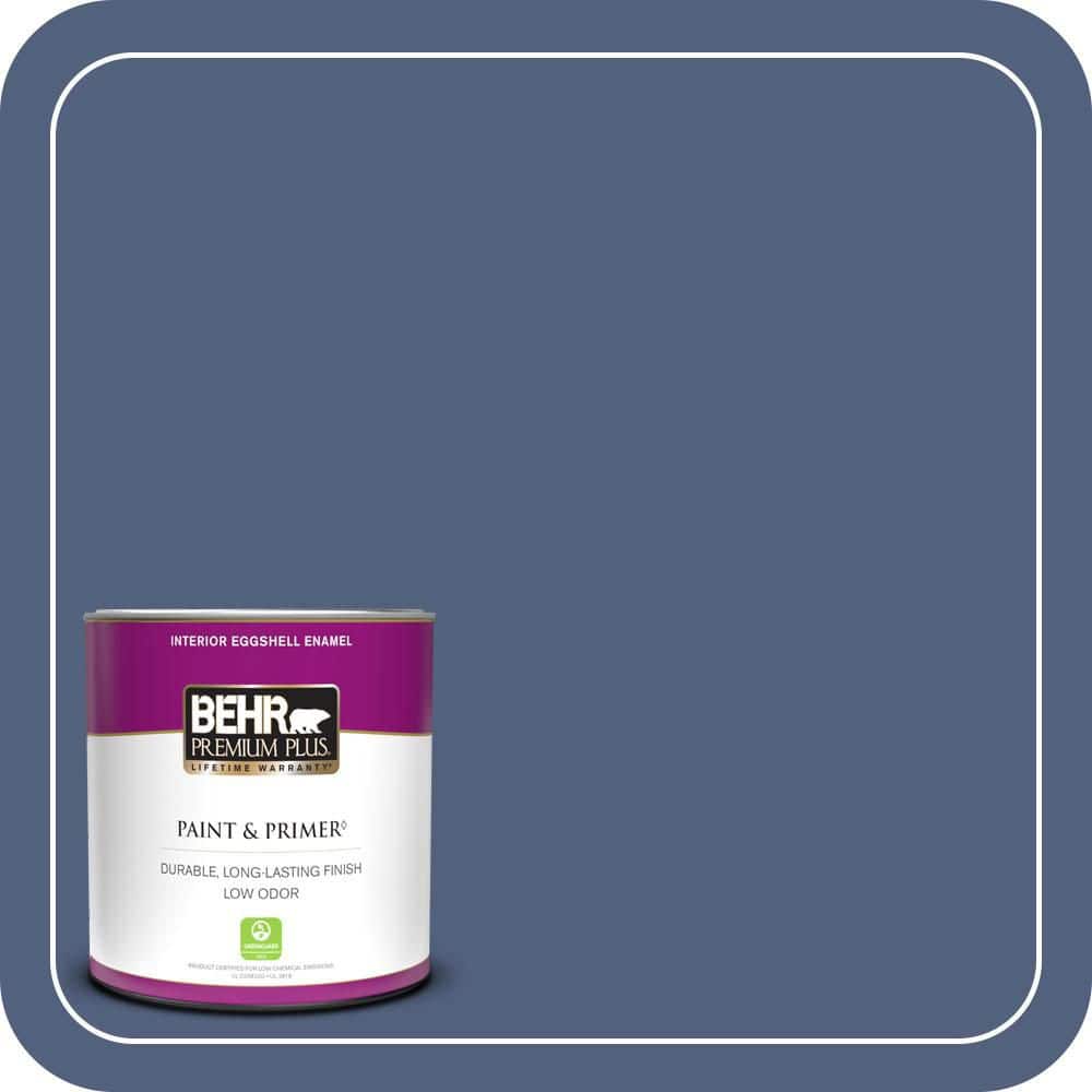 BEHR PREMIUM PLUS 1 qt. #MQ5-15 Award Night Eggshell Enamel Low Odor Interior Paint & Primer