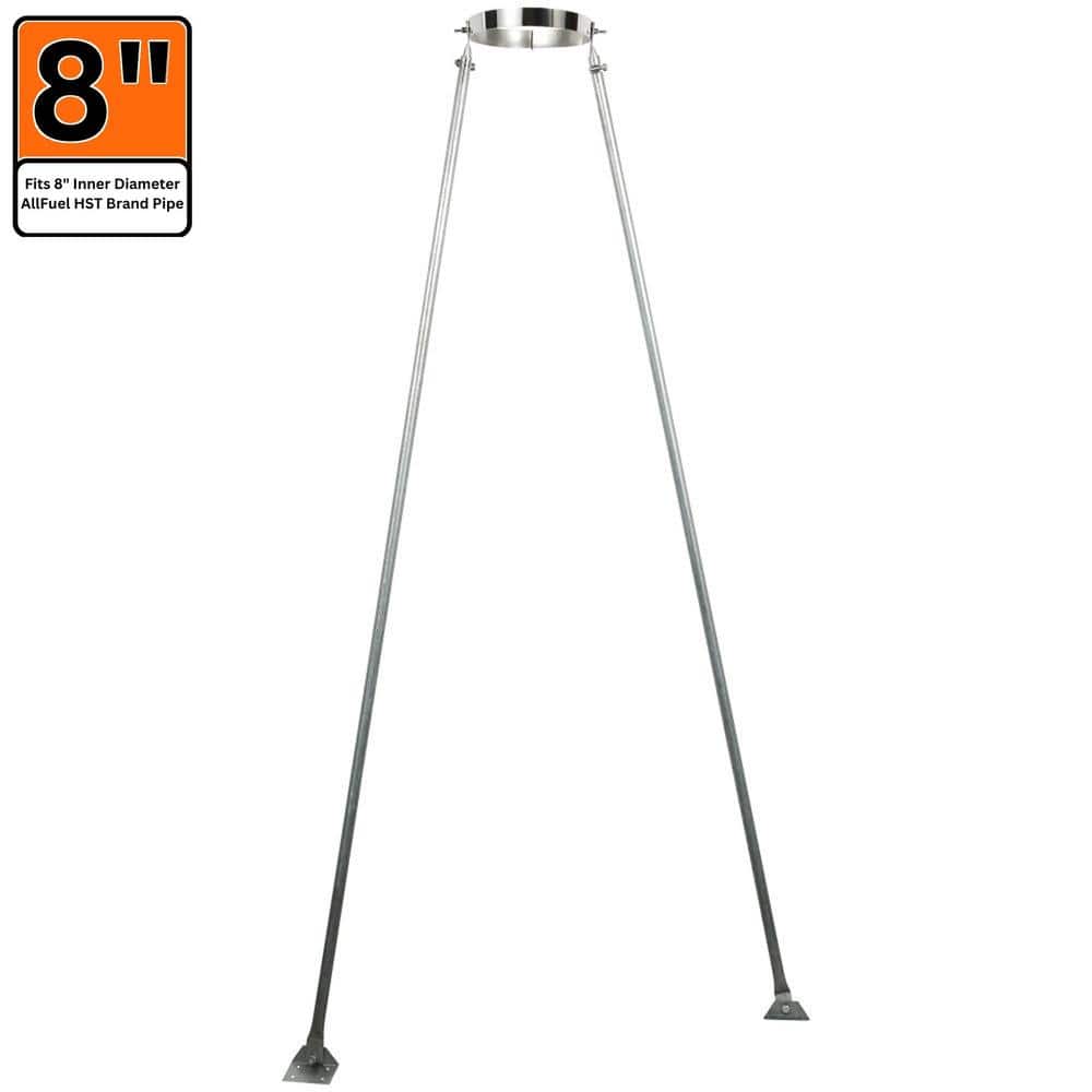 ALLFUEL HST 8 in. x 65 in. Extended Roof Bracket for Double Wall Chimney Pipe (1)